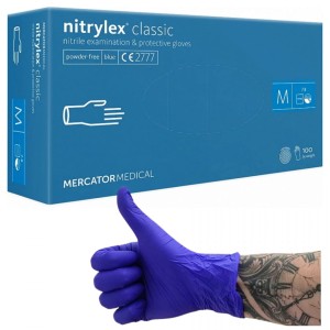 REKAWICE NITRYLOWE 100SZT M NIEBIESKIE
