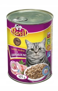 KARMA DLA KOTA Z DROBIEM PUSZKA 415G BASIL/10