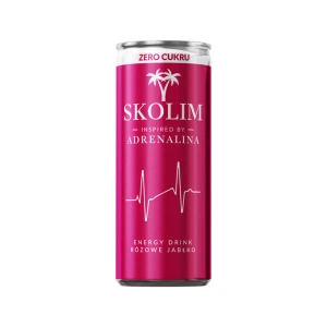 SKOLIM ENERGY DRINK !! ZERO !!ROZOWE JABLKO  250ML PUSZK/24