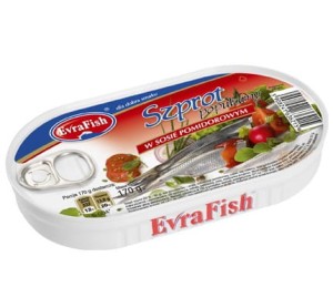 SZPROT W SOSIE POMIDOROWYM EVRAFISH 170G/16